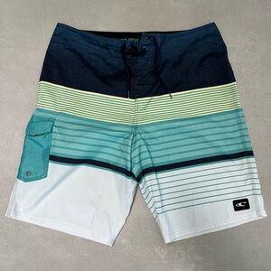 Rip Curl Men's Swim Shorts - Navy, Lime, and Teal